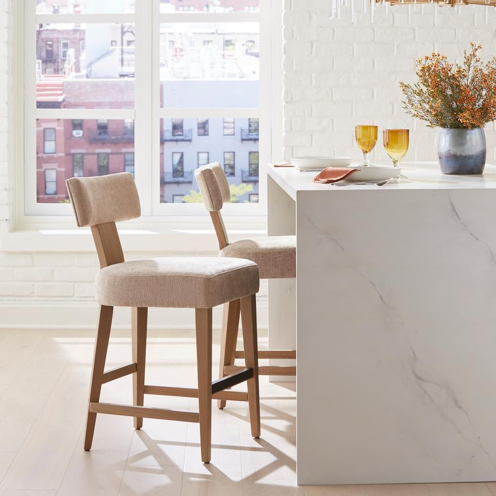 Uttermost 23883 Elysian - Counter Stool-37.5 Inches Tall and 18.5 Inches Wide, Finish Color: Sand