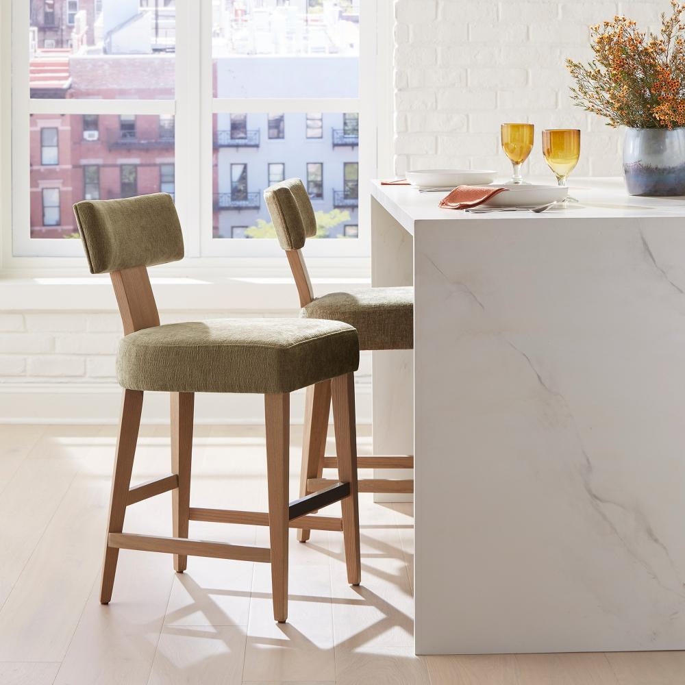 Uttermost 23884 Elysian - Counter Stool-37.5 Inches Tall and 18.5 Inches Wide, Finish Color: Moss