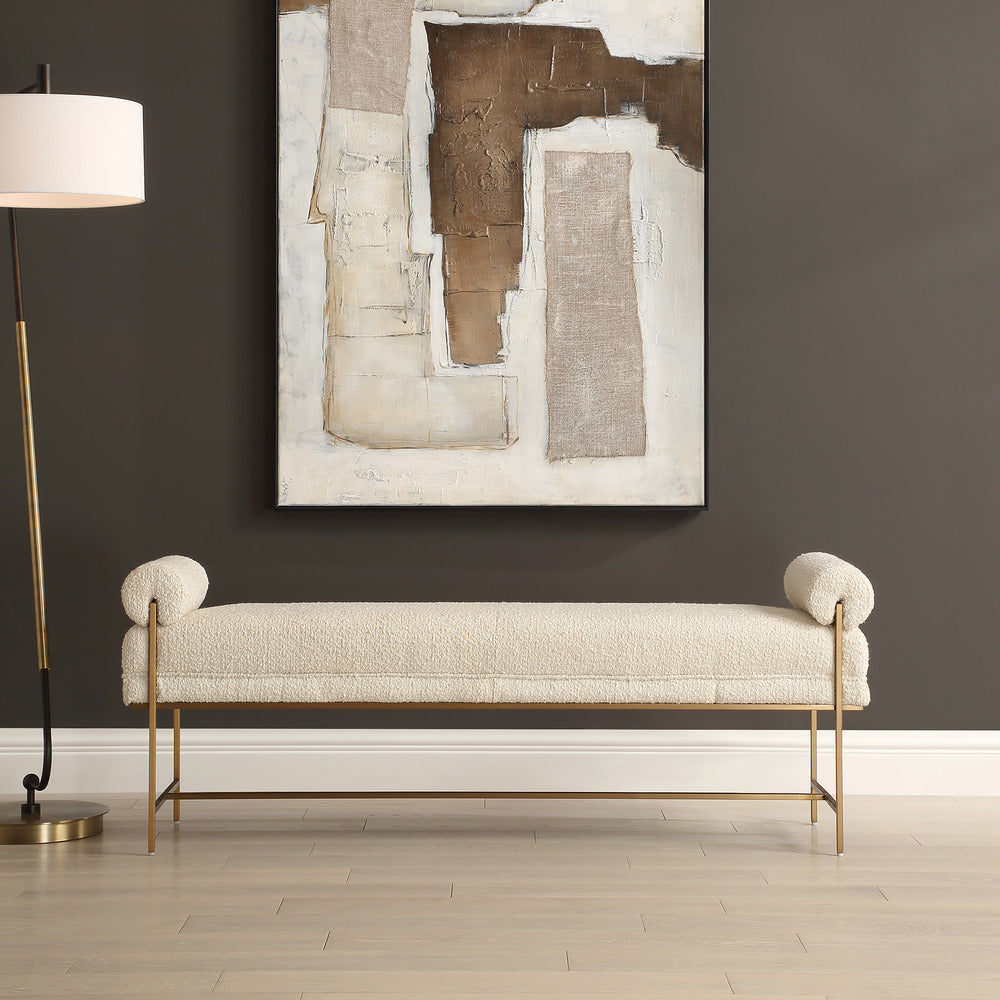 Uttermost Bolster Pearl White Bench UT-23888