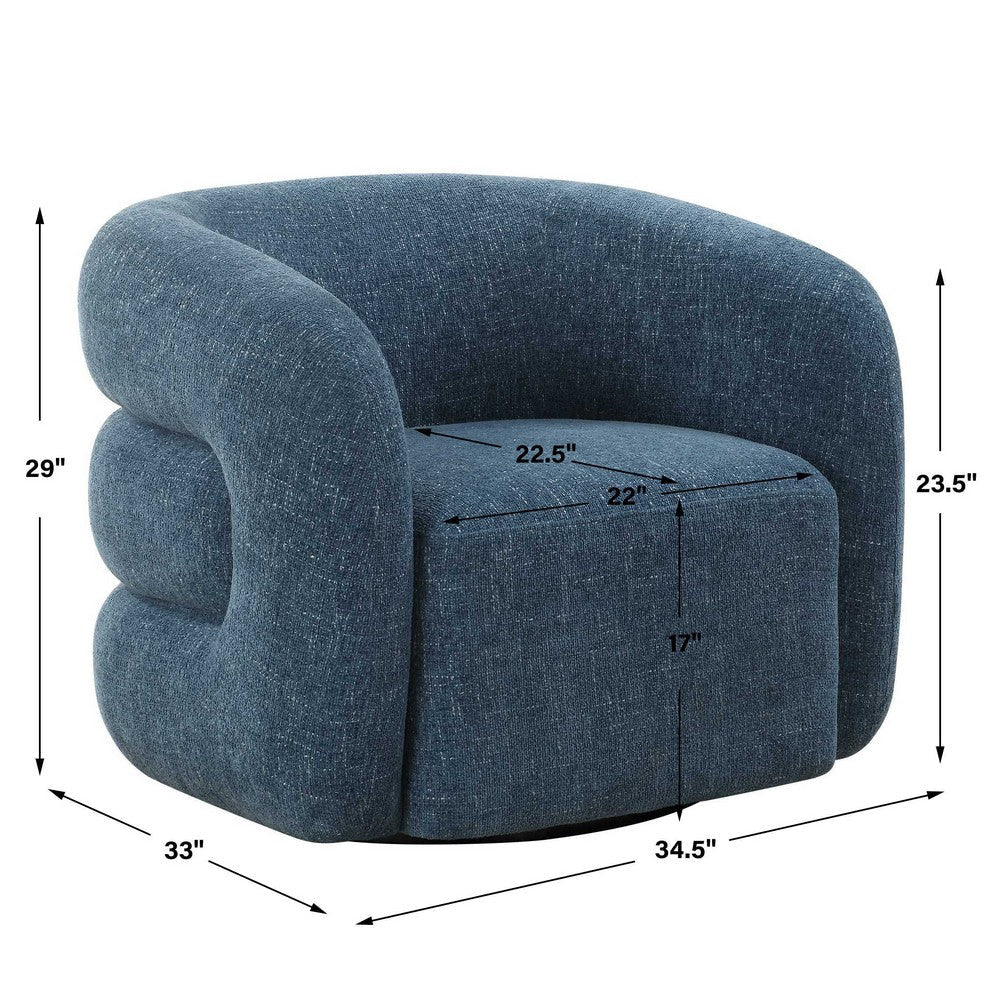 Uttermost Junie Blue Swivel Barrel Chair UT-23918