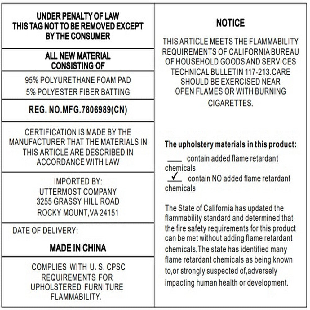 Uttermost Merino Moss Fabric Bench UT-23924