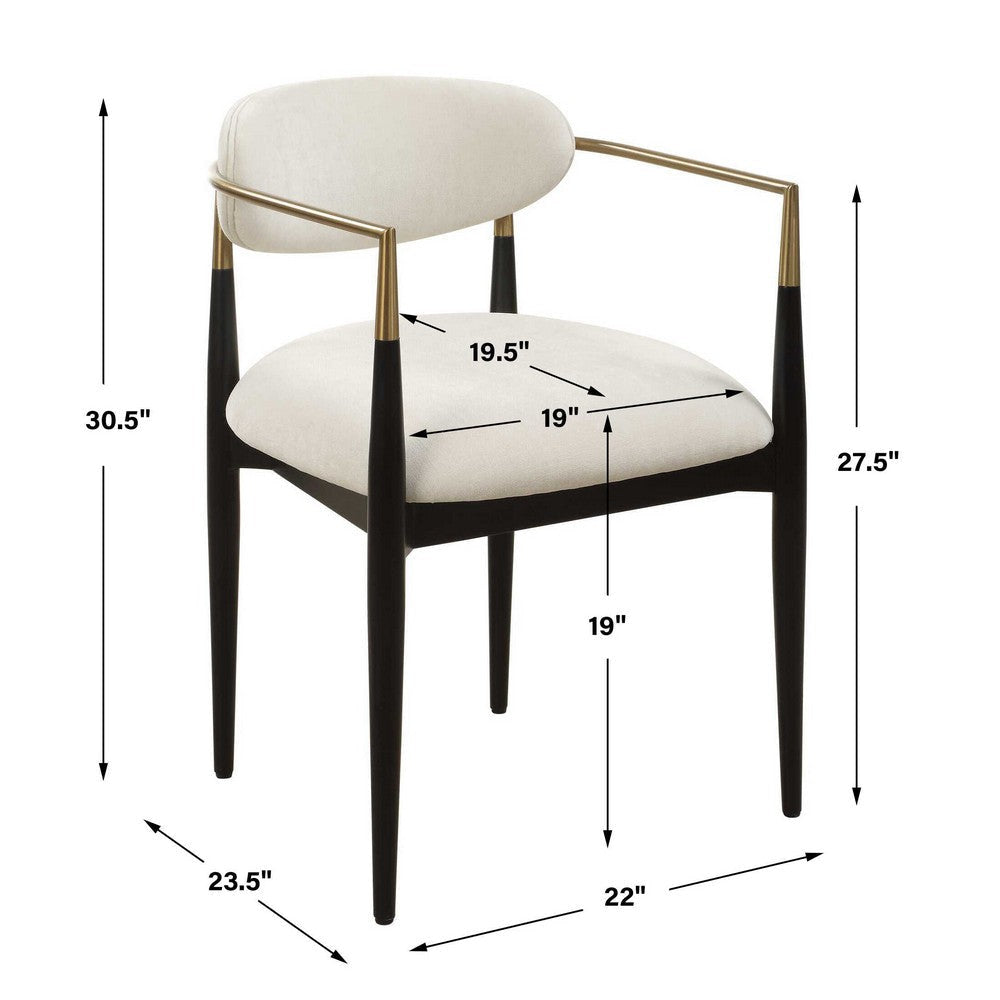 Uttermost Moxie White Dining Arm Chair UT-23927