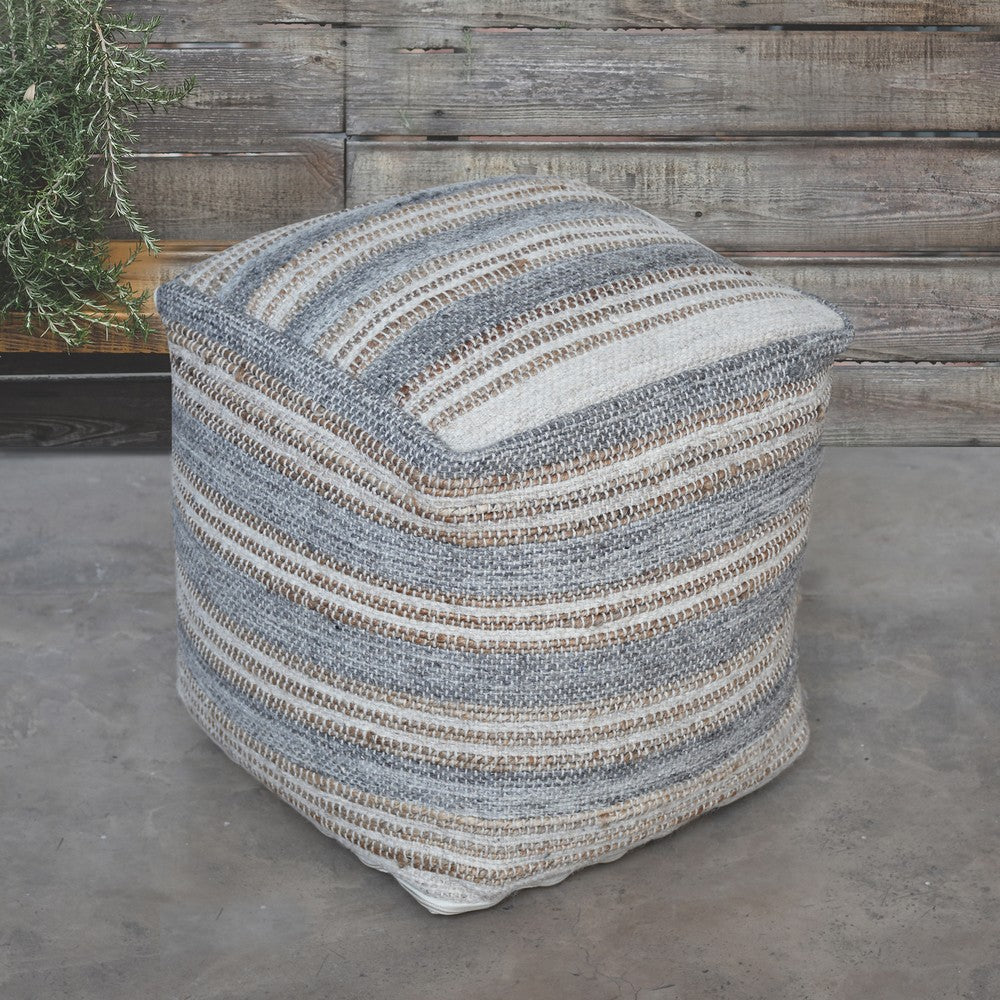 Uttermost Mesick Handwoven Gray Pouf By Casagear Home UT-23967