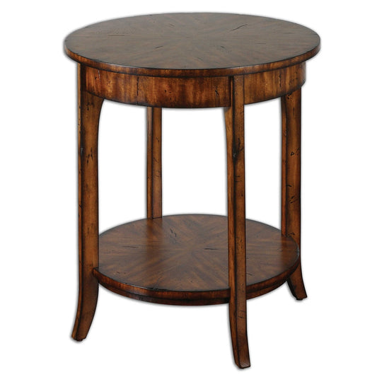 Uttermost Carmel Distressed Veneer Lamp Table