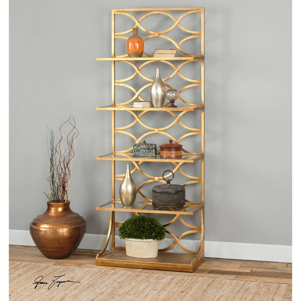 Uttermost Lashaya Etagere, Gold