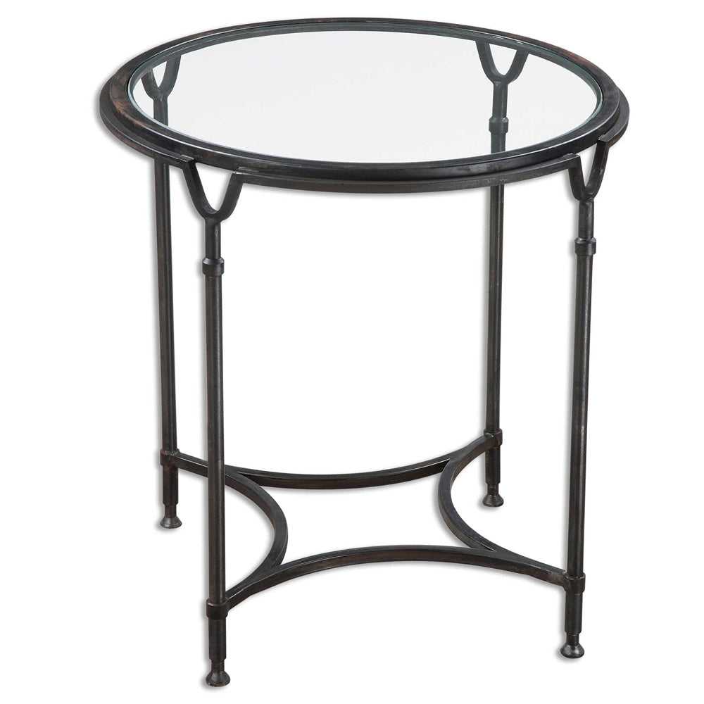 Samson - 25 inch Mirrored Side Table - 24.38 inches wide by 24.38 inches deep