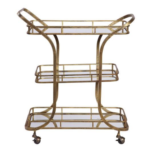 Uttermost Stassi Gold Serving Cart By Casagear Home