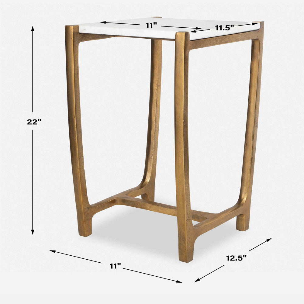 Uttermost Affinity White Marble Accent Table