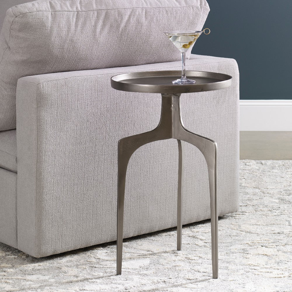 Uttermost Kenna Nickel Accent Table By Casagear Home UT-25082