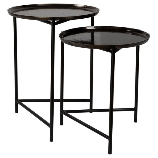 Uttermost Burnett Dark Nickel Nesting Tables, S/2 By Casagear Home