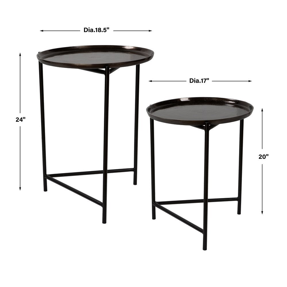 Uttermost Burnett Dark Nickel Nesting Tables S/2 By Casagear Home UT-25151