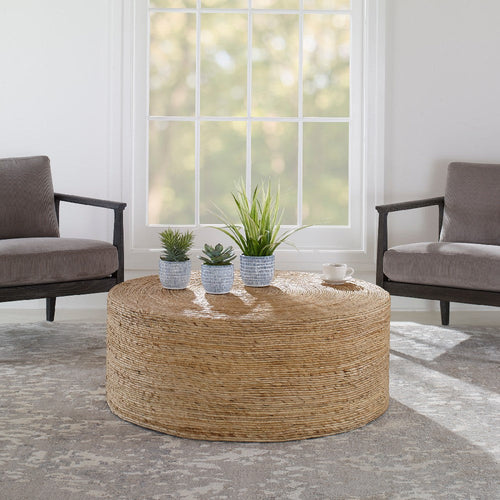 Rora - Round Coffee Table-16 Inches Tall and 42 Inches Wide