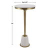 Uttermost Edifice White Marble Drink Table By Casagear Home UT-25177