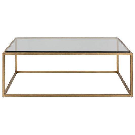 Bravura - Coffee Table-16.75 Inches Tall and 48 Inches Wide-Gold Leaf Finish