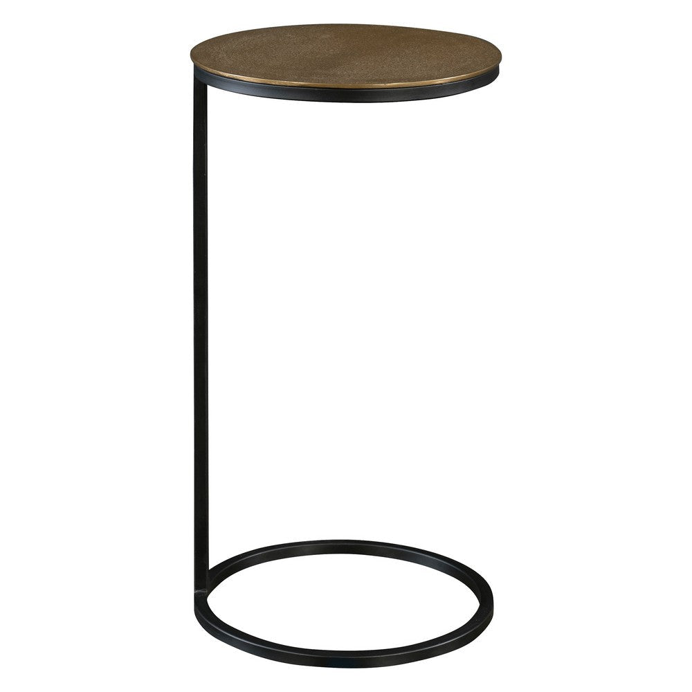 Brunei - Accent Table-24 Inches Tall and 12.5 Inches Wide-Aged Black/Antique Gold Finish