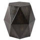 Volker - Geometric Accent Table-18 Inches Tall and 18 Inches Wide-Worn Black/Natural Distress Finish