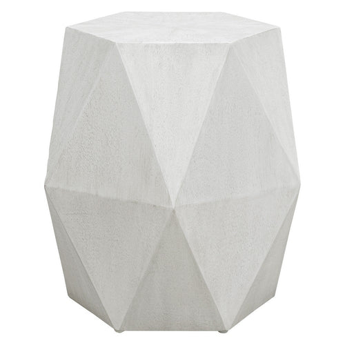 Volker - Geometric Accent Table-18 Inches Tall and 18 Inches Wide-White Ceruse Finish