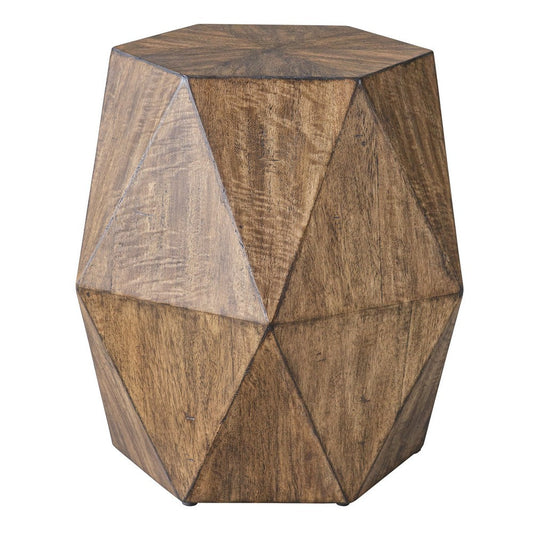 Volker - Geometric Accent Table-18 Inches Tall and 18 Inches Wide-Burnished Honey Finish
