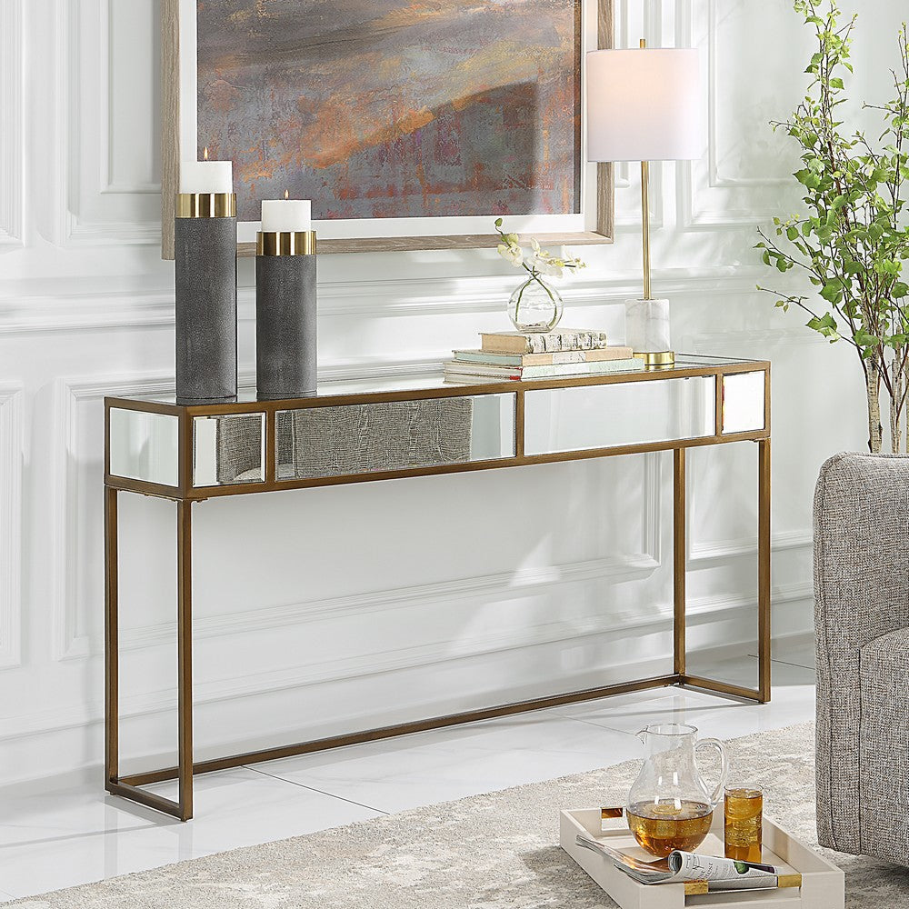 Uttermost Reflect Mirrored Console Table By Casagear Home UT-25286