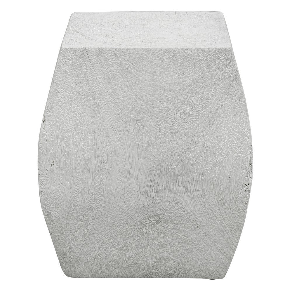 Grove - Accent Stool-17 Inches Tall and 14.6 Inches Wide-Soft Ivory/Natural Wood Finish