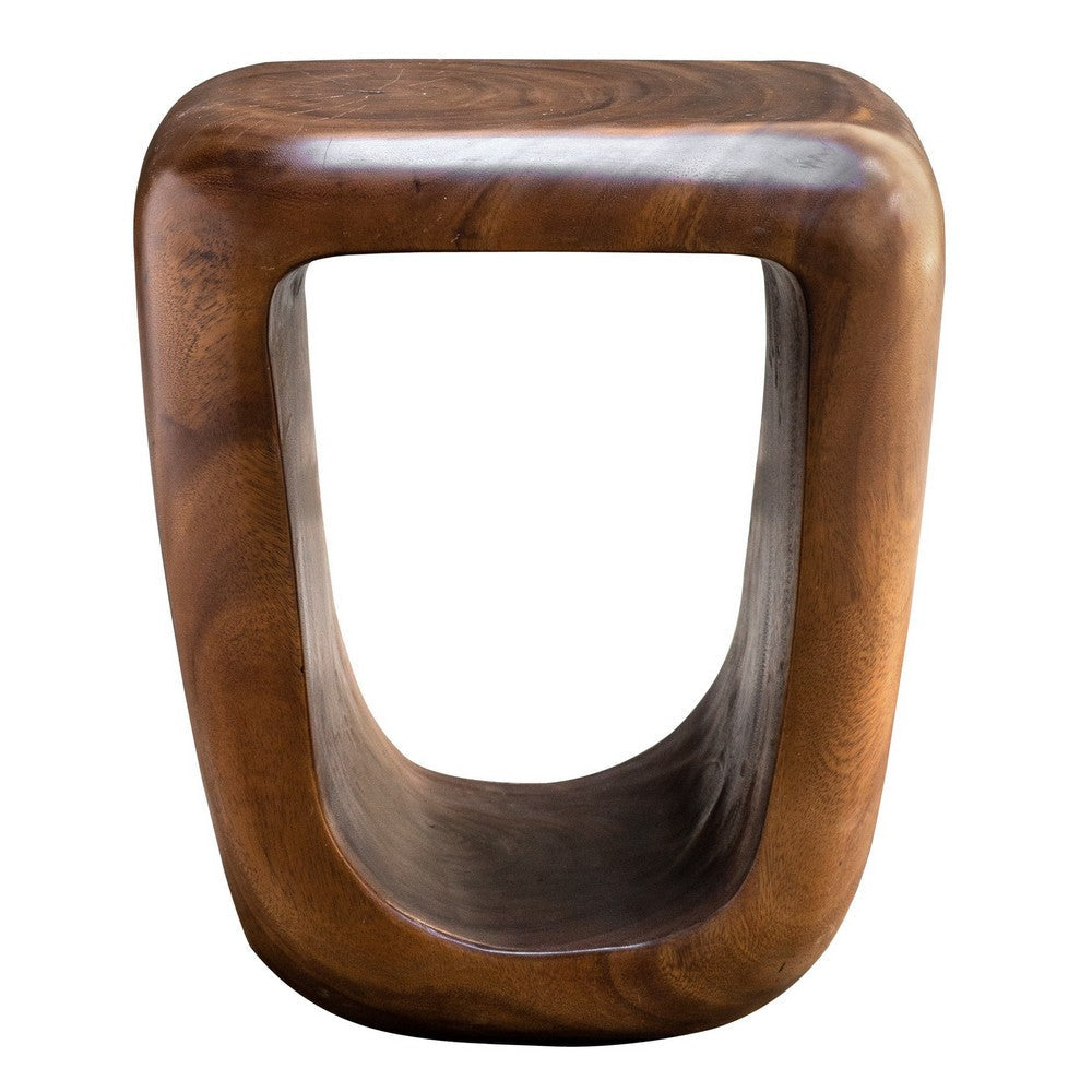Loophole - 18 Inch Wooden Accent Stool - 16 inches Wide by 14 inches deep