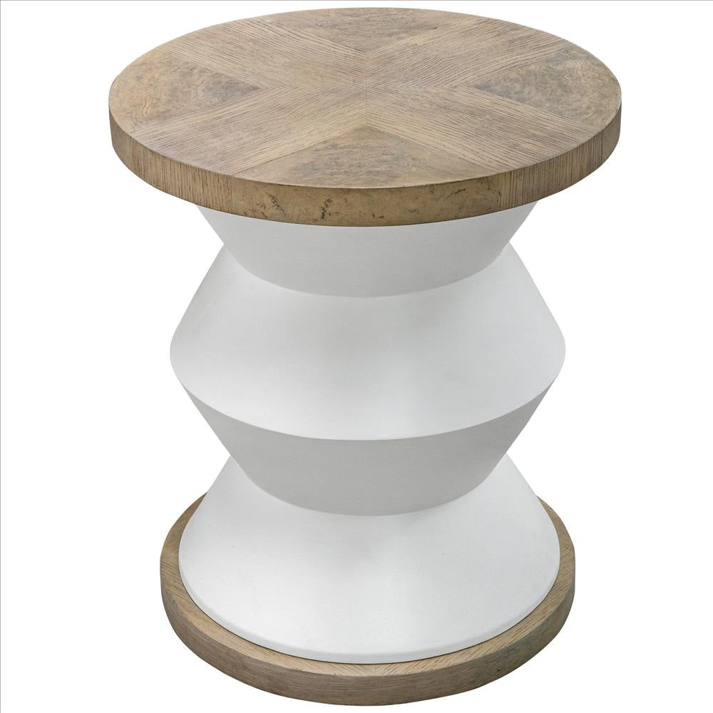 Spool - 23 Inch Geometric Side Table