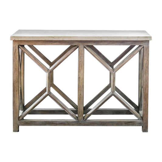 Uttermost Catali Ivory Stone Console Table By Casagear Home