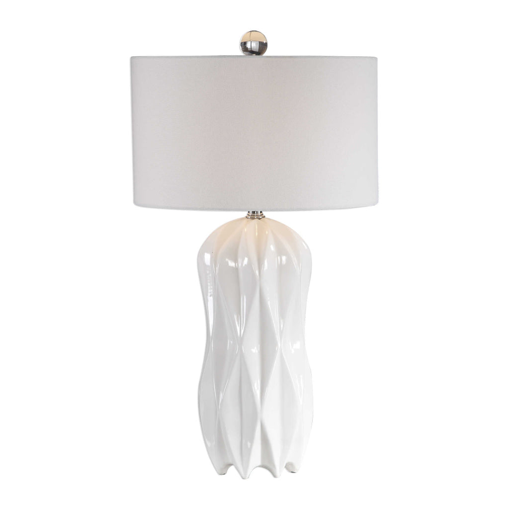 Uttermost Malena Glossy White Table Lamp By Casagear Home