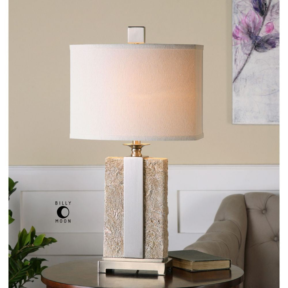 Uttermost Bonea Stone Ivory Table Lamp By Casagear Home UT-26508-1