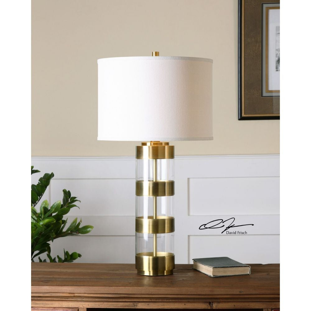 Uttermost Angora Brushed Brass Table Lamp By Casagear Home UT-26669-1