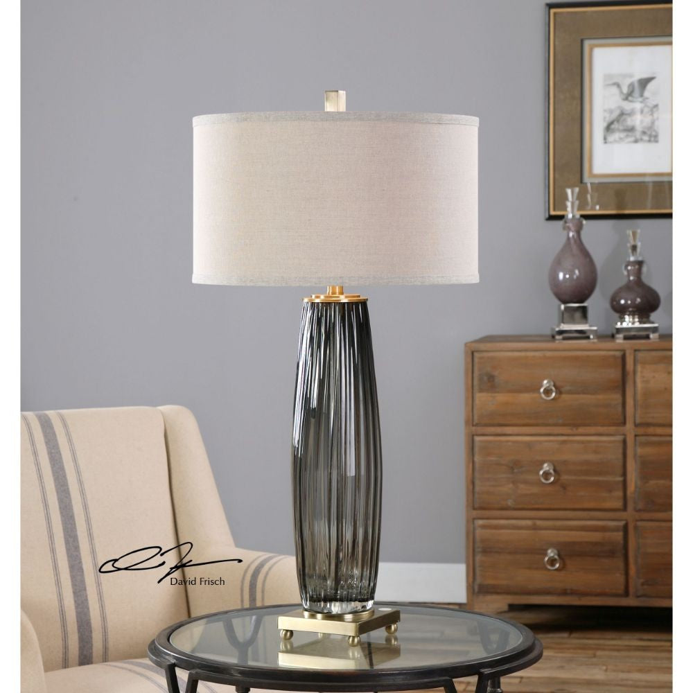 Uttermost Vilminore Gray Glass Table Lamp By Casagear Home UT-26698-1