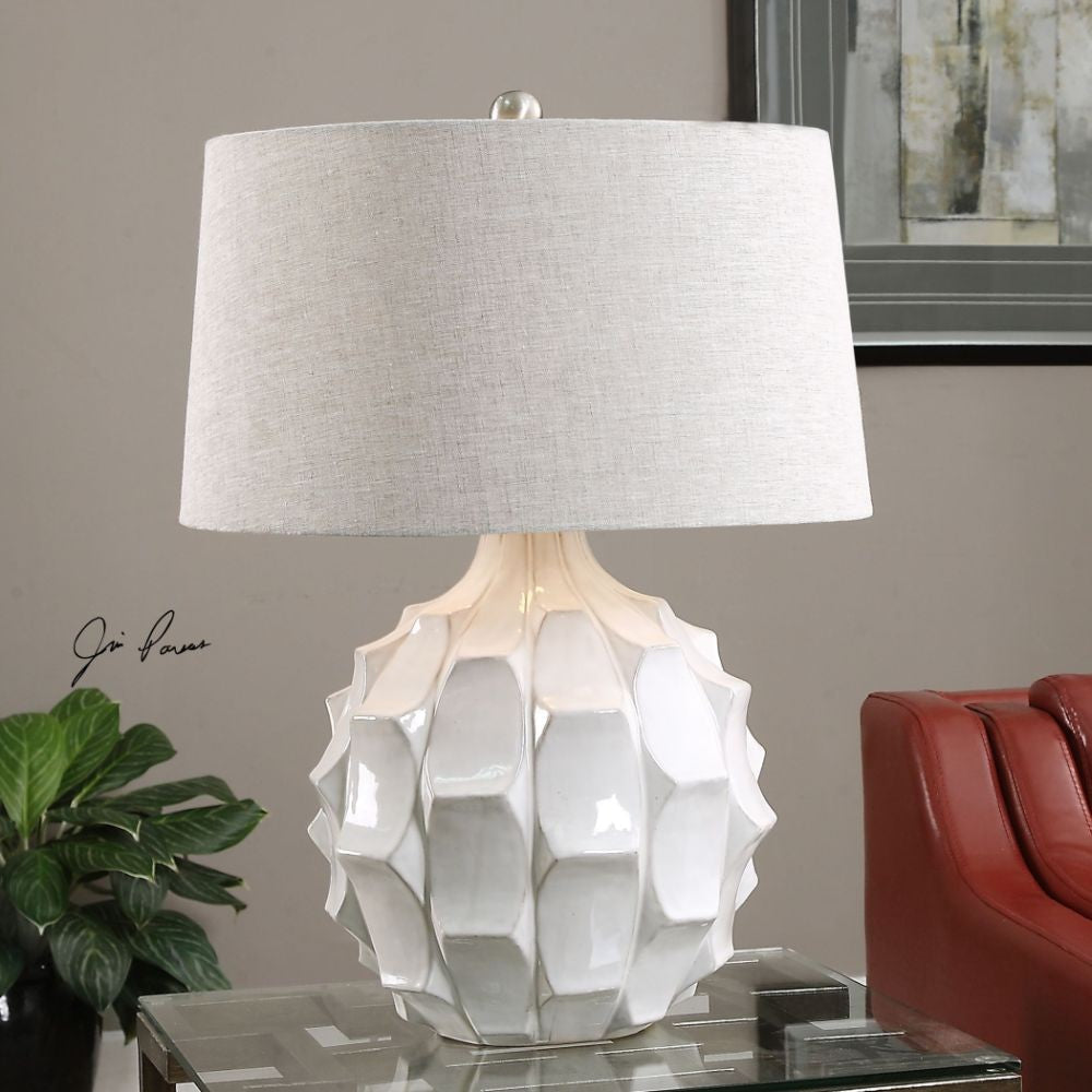 Uttermost Guerina Scalloped White Lamp By Casagear Home UT-27052