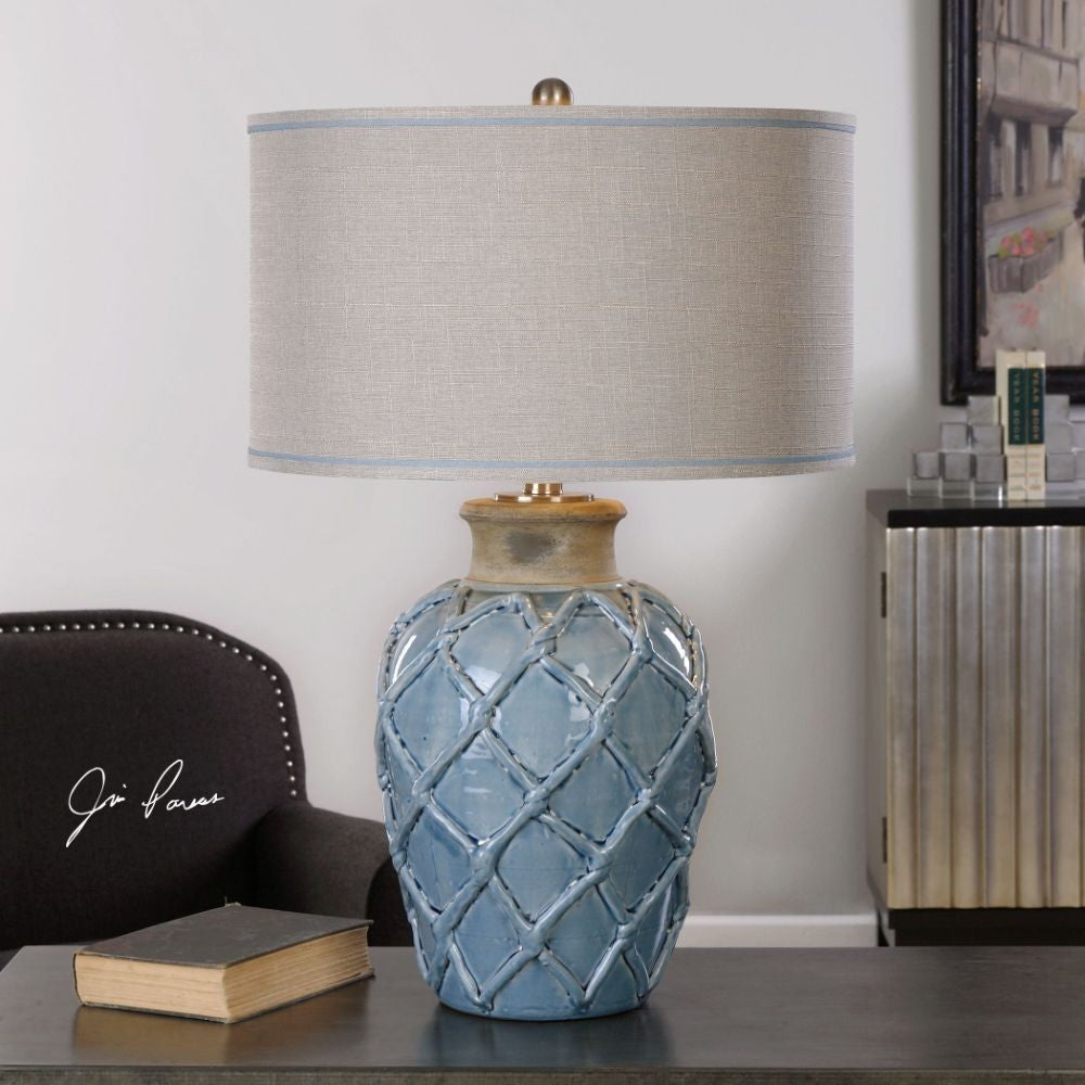 Uttermost Parterre Pale Blue Table Lamp By Casagear Home UT-27139-1