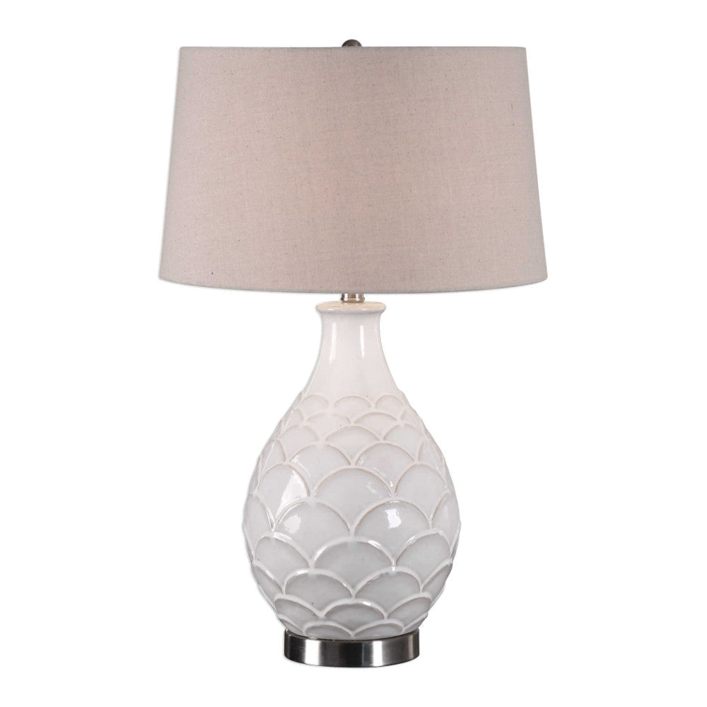 Uttermost Camellia Glossed White Table Lamp By Casagear Home