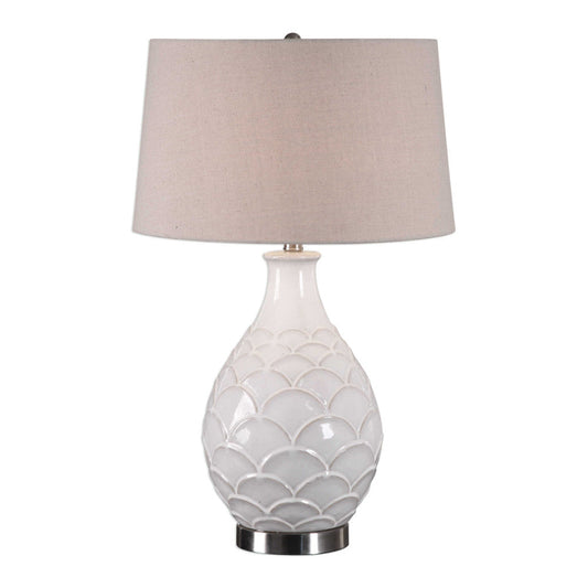 Uttermost Camellia Glossed White Table Lamp By Casagear Home