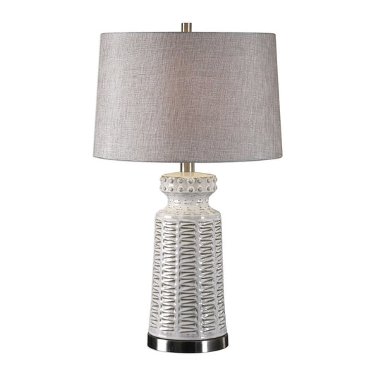 Uttermost Kansa Distressed White Table Lamp By Casagear Home