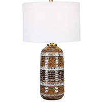 Taupe White Charcoal Brass White Linen