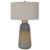 Blue-Green Indigo Rust Brass Linen