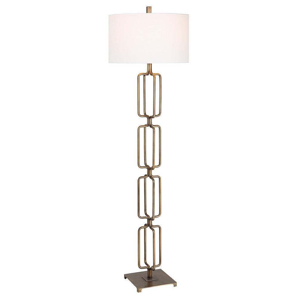 Uttermost Link Brushed Gold Floor Lamp By Casagear Home