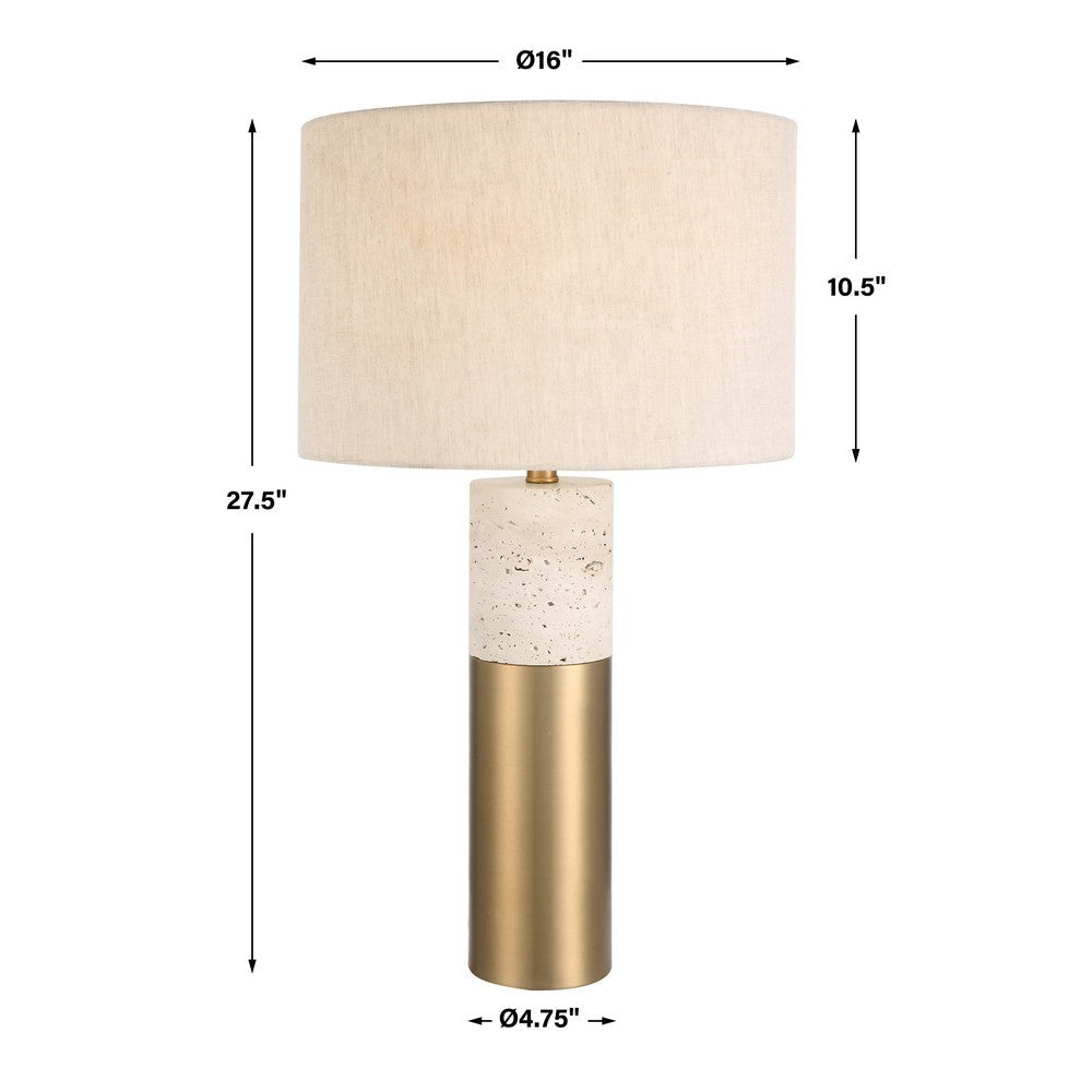 Uttermost Gravitas Elegant Brass & Stone Lamp By Casagear Home UT-30201-1