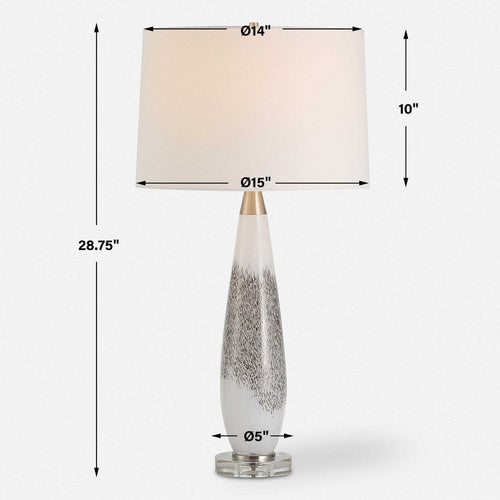 Uttermost Quinn White & Silver Table Lamp