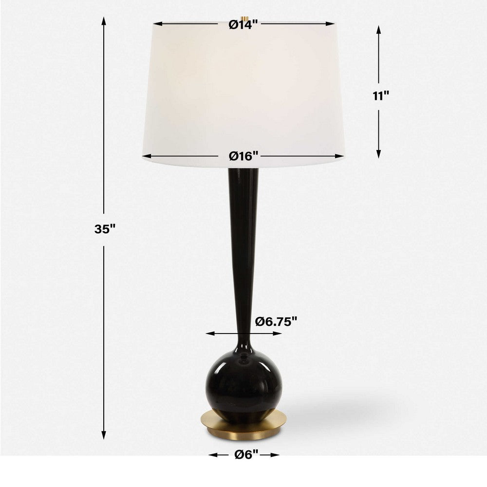Uttermost Brielle Polished Black Table Lamp UT-30286