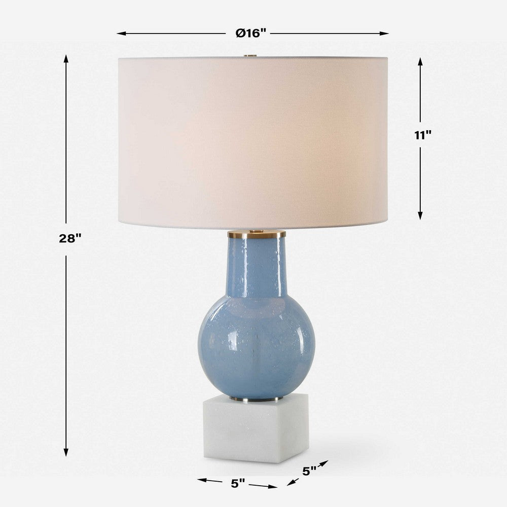Uttermost Clear Sky Blue Glass Table Lamp UT-30297-1