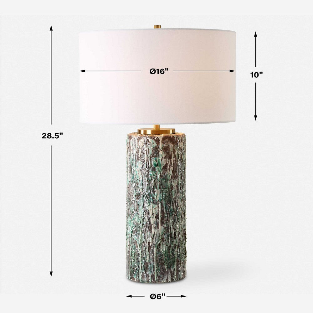 Uttermost Meltdown Ivory Teal Table Lamp UT-30350