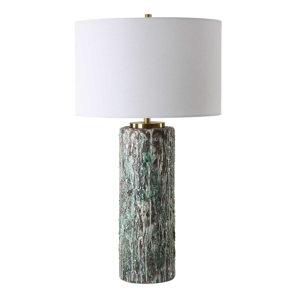 Uttermost Meltdown Ivory Teal Table Lamp UT-30350