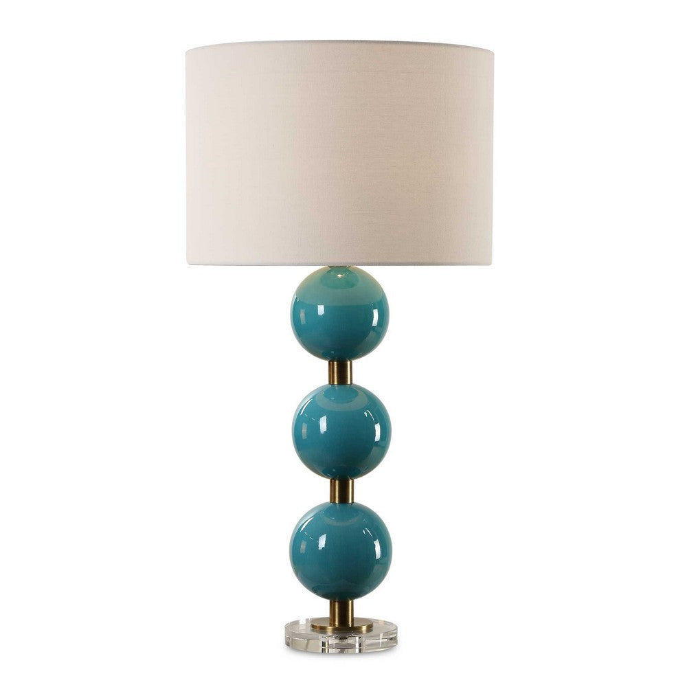 Uttermost Palawan Blue Glaze Table Lamp UT-30362-1