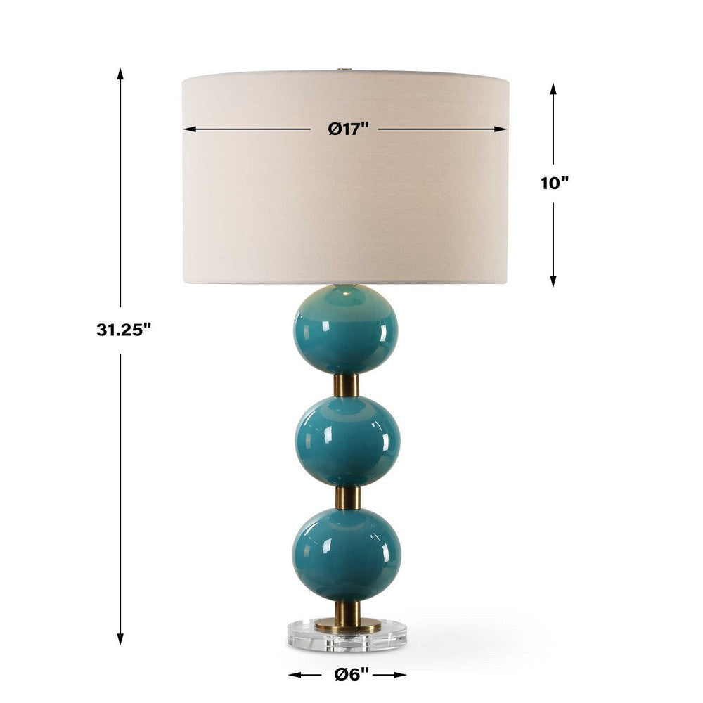 Uttermost Palawan Blue Glaze Table Lamp UT-30362-1
