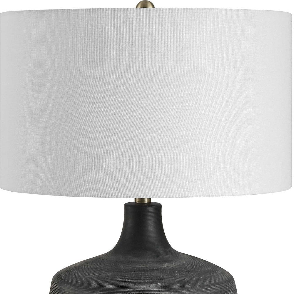 Uttermost Graphite Ribbed Table Lamp