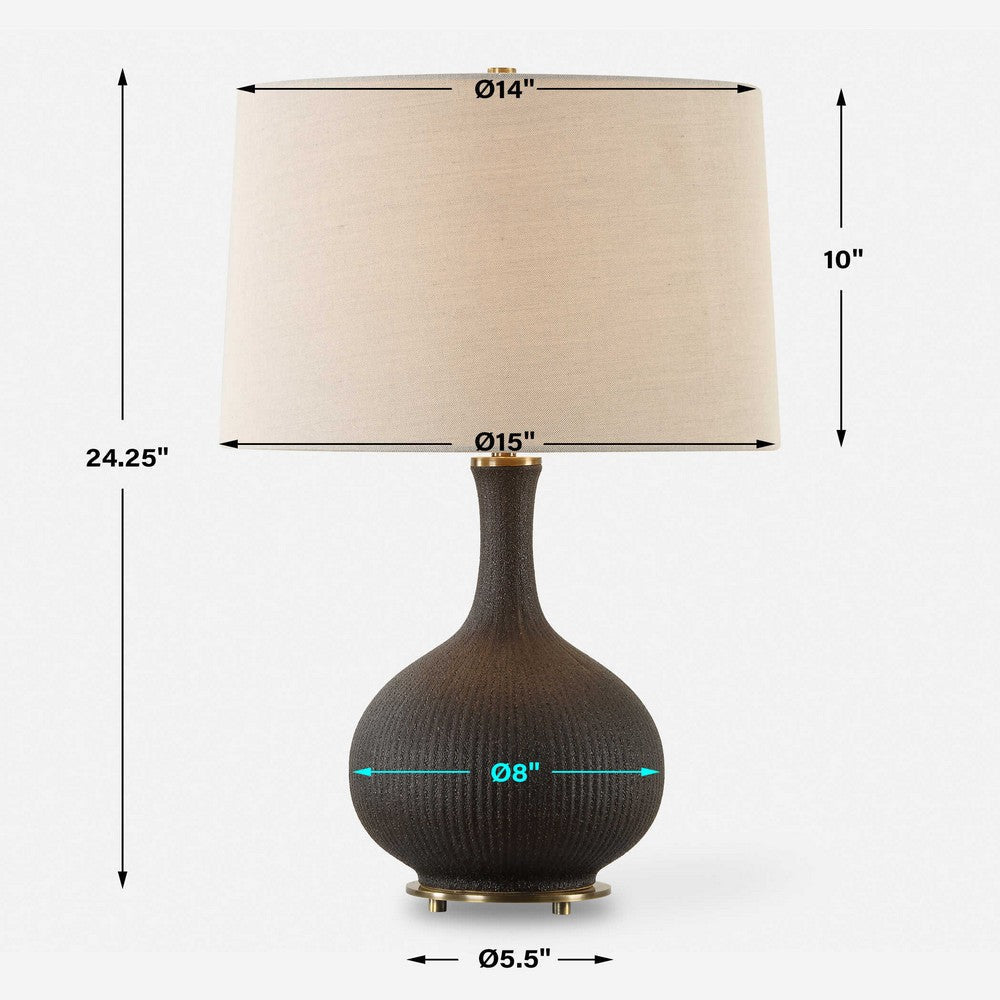 Uttermost Rimini Black Glaze Table Lamp UT-30373