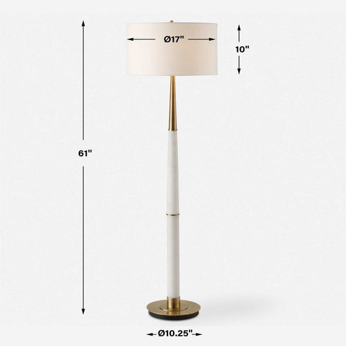 Uttermost Faro White Marble Floor Lamp